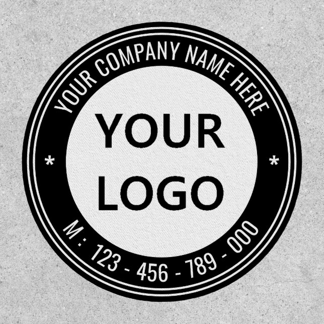 Custom Logo Name Text Round Patch Your Colors (Front)