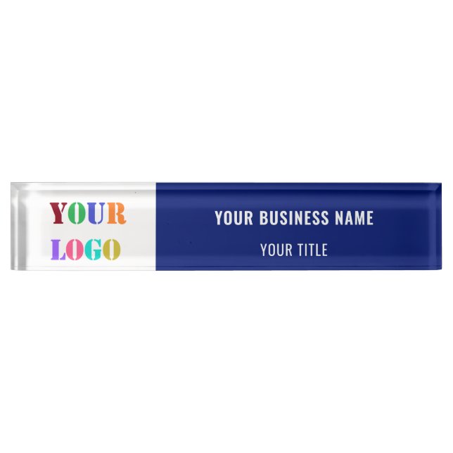 Custom Logo Name Title Desk Name Plate Your Colors (Front)