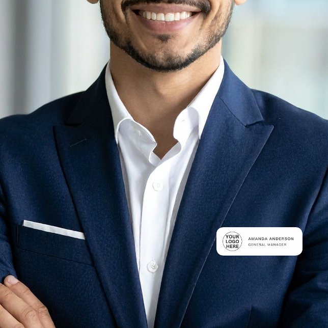 Custom Logo - Name - Title Here l Black & White  Tag (Creator Uploaded)