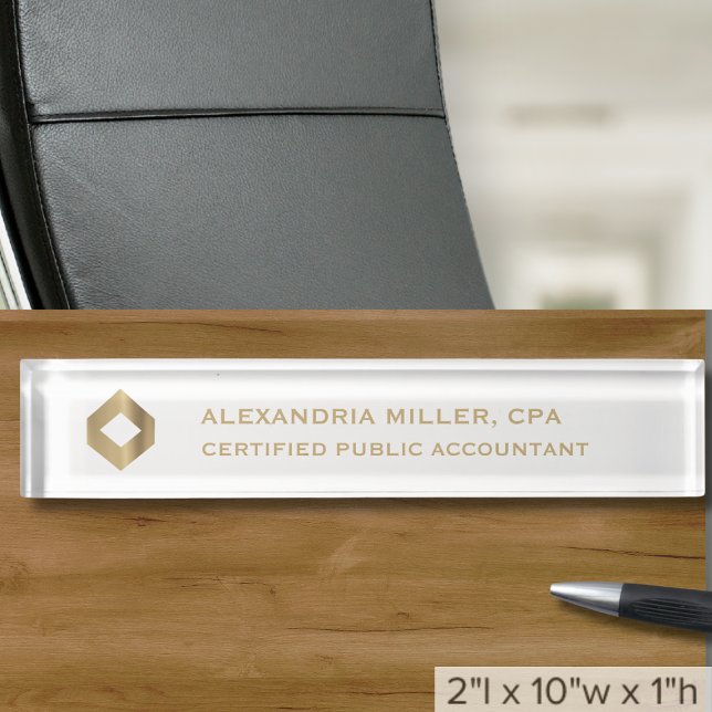 Custom Logo Name Title Professional Desk Name Plate (Creator Uploaded)