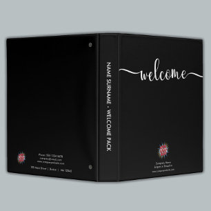 Custom Logo, Name, Training Black 3 Ring Binder