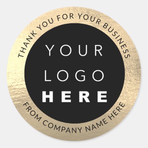 Custom Logo Name Web Golden Foil  Thank You Classic Round Sticker