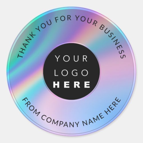 Custom Logo Name Web Holograph Thank Rose Classic Round Sticker