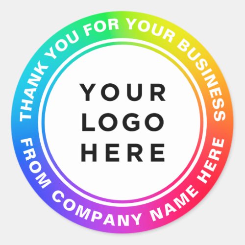 Custom Logo Name Web Professional Logo Thank you Classic Round Sticker