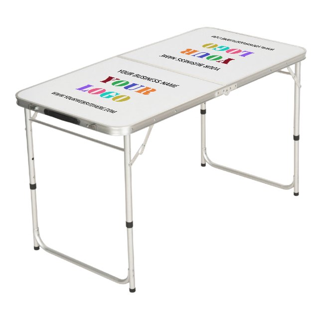 Custom Logo Name Website Beer Pong Table Template (Angled)