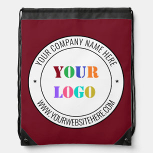 Custom Logo Name Website Business Drawstring Bag