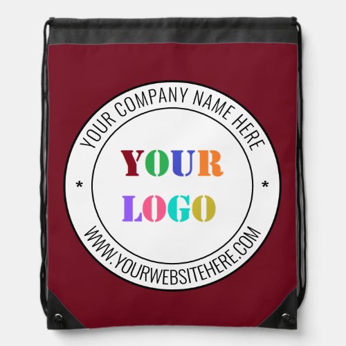 Custom Logo Name Website Business Drawstring Bag