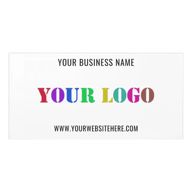 Custom Logo Name Website Business Office Door Sign | Zazzle