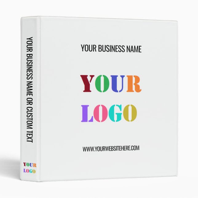 Custom Logo Name Website Promotional Personalized 3 Ring Binder (Front/Spine)