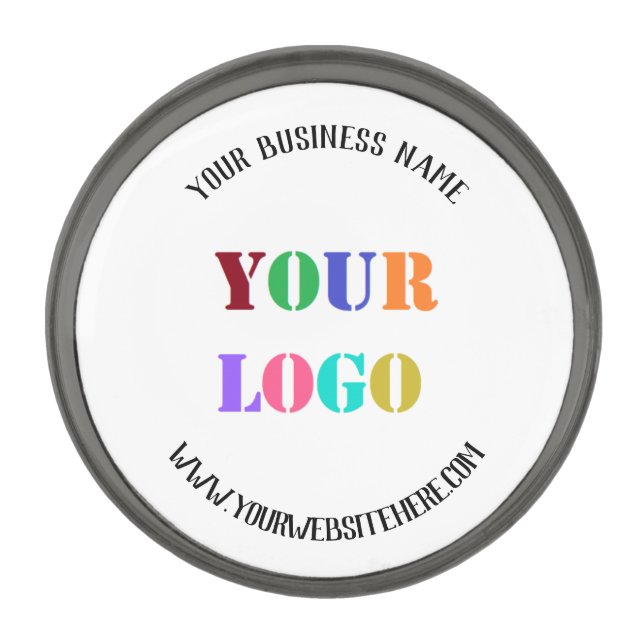 Custom Logo Name Website Promotional Personalized Gunmetal Finish Lapel Pin (Front)