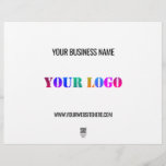 Custom Logo Name Website Promotional Personalized  Letterhead<br><div class="desc">Custom Logo Name Website Promotional Personalized Company Office Promotion Business or Personal Customizable Colors and Text Modern Gift - Add Your Logo - Image - Photo / Name - Company / Website or E-mail or Phone - Contact Information / Address - Resize and Move or Remove / Add Elements -...</div>