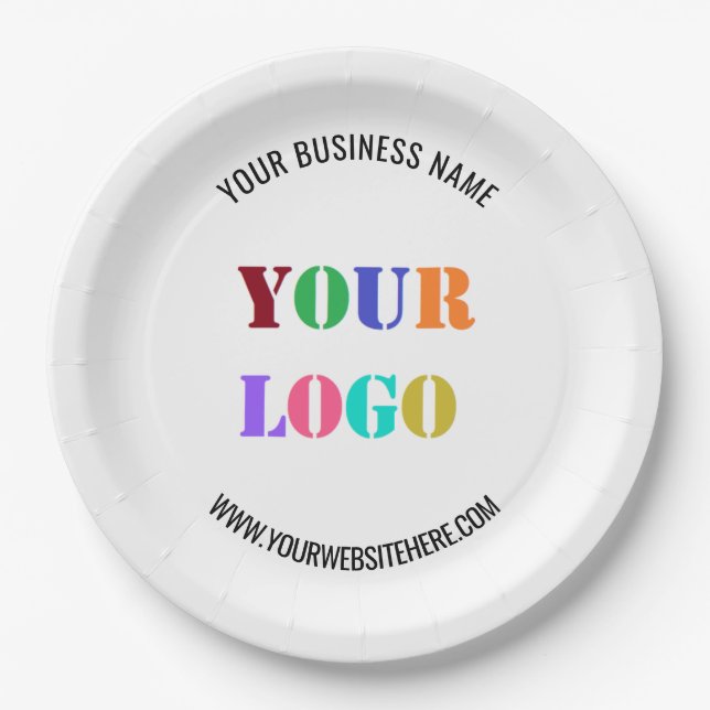 Custom Logo Name Website Promotional Personalized Paper Plates (Front)