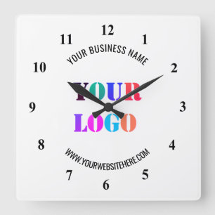 Custom Logo Name Website Promotional Personalized Square Wall Clock