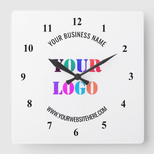 Custom Logo Name Website Promotional Personalized  Square Wall Clock