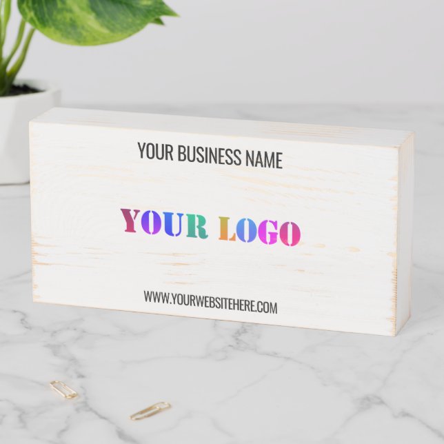 Custom Logo Name Website Promotional Personalized  Wooden Box Sign (In Situ Horizontal)