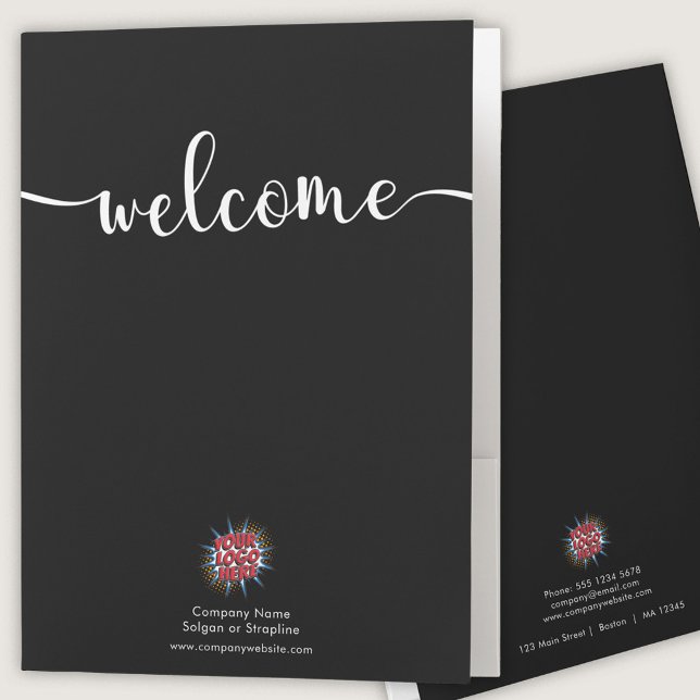 Custom Logo, Name, Welcome Pack Black Pocket Folder (Creator Uploaded)