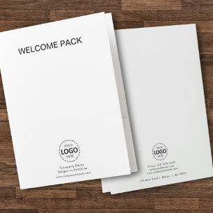 Custom Logo, Name, Welcome Pack White Pocket Folder