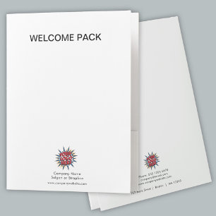 Custom Logo, Name, Welcome Pack White Pocket Folder