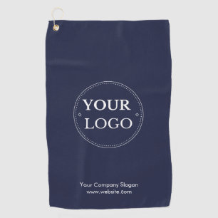Custom Logo Navy Blue Business Branded Golf Towel