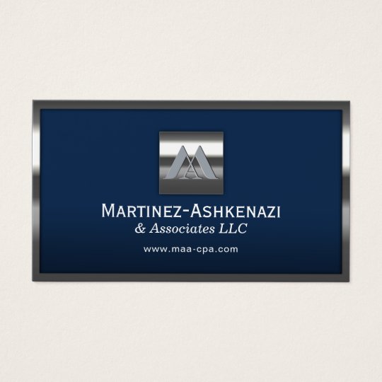 Custom Logo Navy Blue Modern Metal Frame Business Card Zazzle Custom Logo Navy Blue Modern Metal Frame Business Card