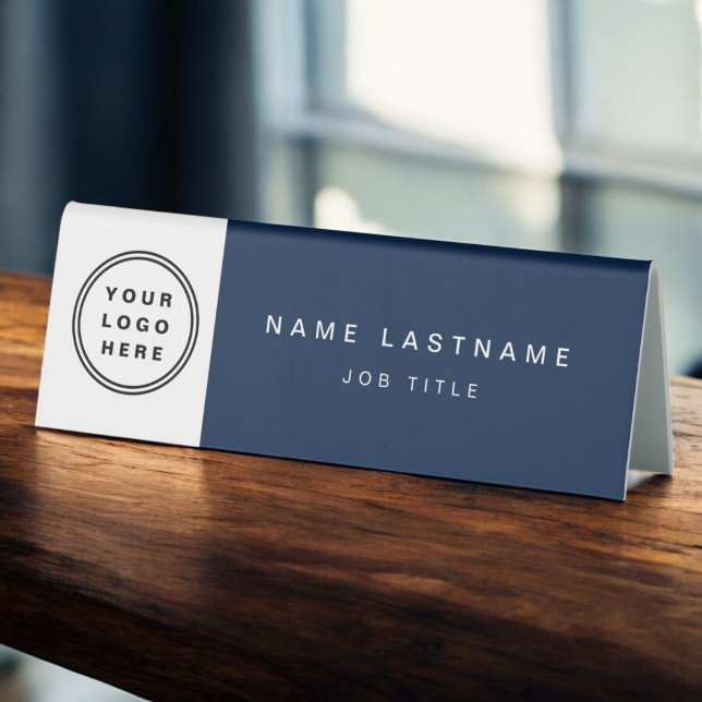 Custom Logo Navy Blue Professional Table Tent (Creator Uploaded)