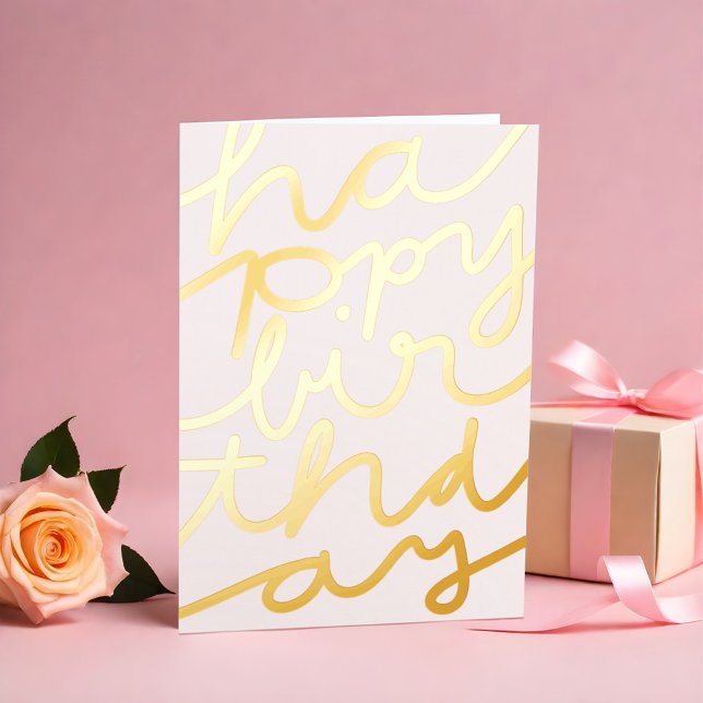 Custom Logo Office Stylish Modern Happy Birthday Foil Greeting Card (Creator Uploaded)