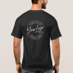 Custom Logo on Back Dark T-Shirt<br><div class="desc">Upload your own logo</div>