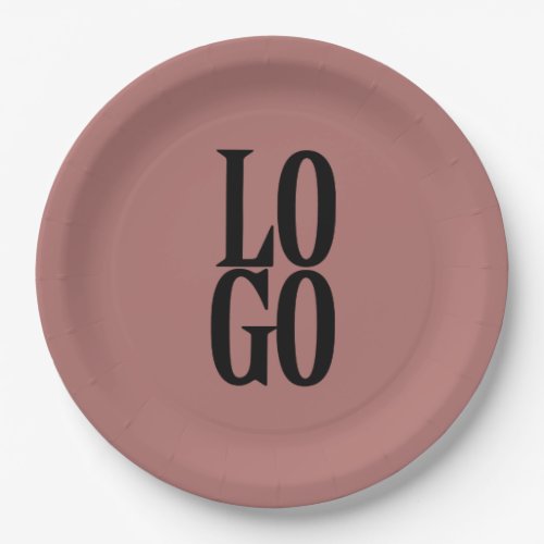 Custom Logo on Dusty Canyon Rose Paper Plates