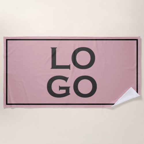 Custom Logo on Dusty Pink with Frame Beach Towel