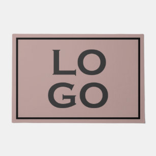 Custom Logo on Dusty Pink with Frame Doormat