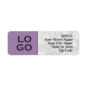 Custom Logo on Lavender Purple & Marble Label