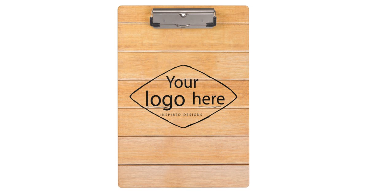 Custom Logo On Light Woodgrain Clipboard Zazzle Com