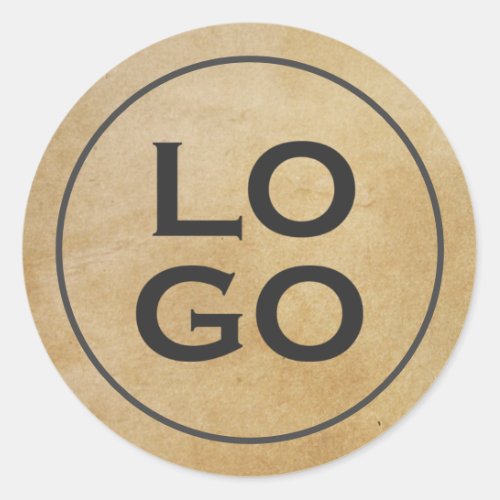 Custom Logo on Rustic Parchment Classic Round Sticker