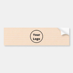 Custom logo on tiny white dots on blush bumper sticker