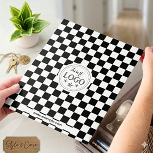 Custom Logo on White and Black Square Pattern  Envelope Mailers