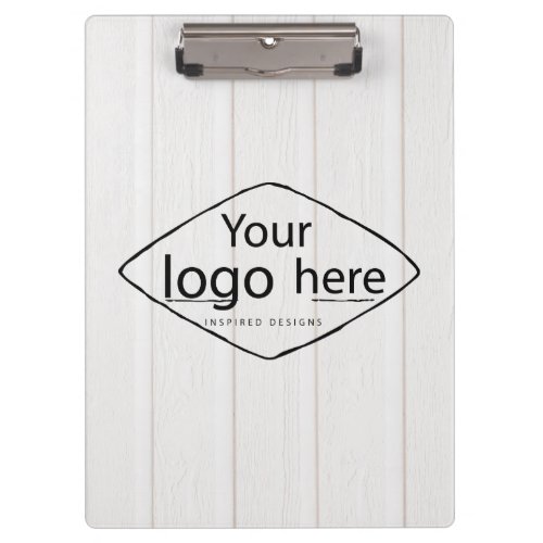 custom logo on white wood boards clipboard