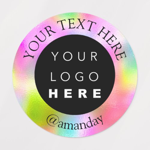 Custom Logo Online Shop Fashion Holographic Pink Labels