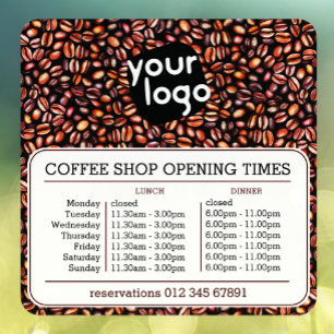   Custom Logo Opening Lunch Dinner Hours Cafeteria Window Cling