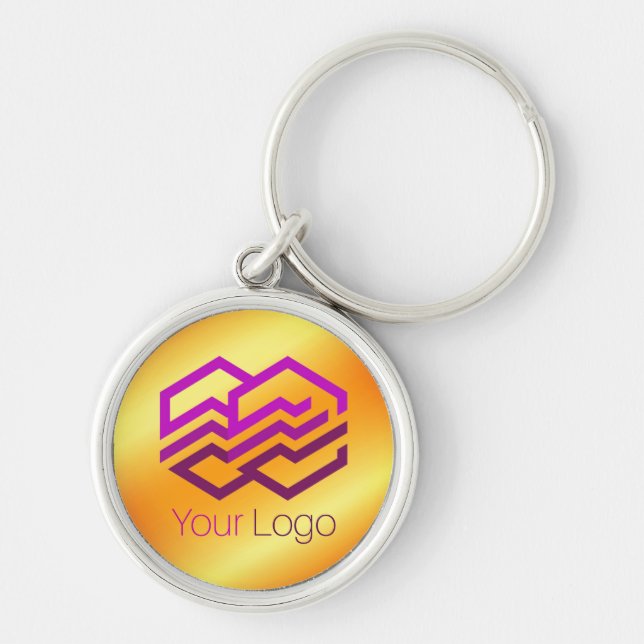 Custom Logo Or Image Gold Keychain (Front)