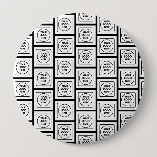 Custom Logo or Image Repeating Pattern Design Button (Front)