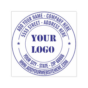 Custom Logo or Photo Address Round Stamp Template