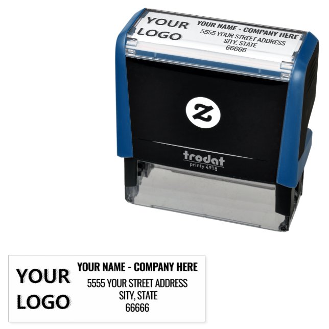 Custom Logo or Photo Address Self-inking Stamp (In Situ)
