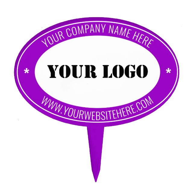 Custom Logo or Photo and Text Cake Topper Example (Front)