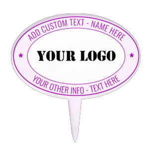 Custom Logo or Photo and Text Cake Topper Template