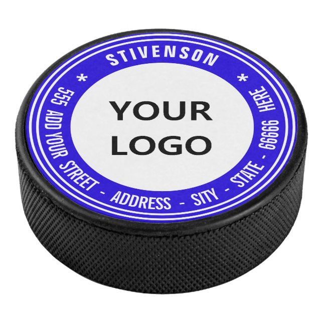 Custom Logo or Photo and Text Hockey Puck Template (3/4)