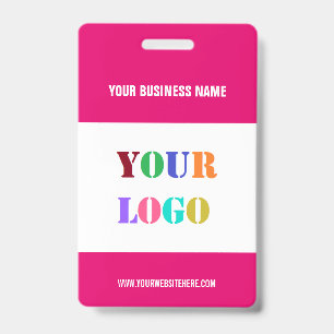 Custom Logo or Photo and Text Name Business Badge