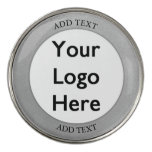 Custom Logo Or Photo And Text Silver Boarder Golf Ball Marker at Zazzle