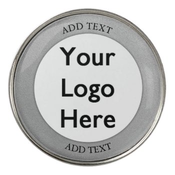 Custom Logo Or Photo And Text Silver Boarder Golf Ball Marker by LBurlett at Zazzle