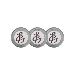 Custom Logo or Photo and Text Silver Boarder Golf Golf Ball Marker