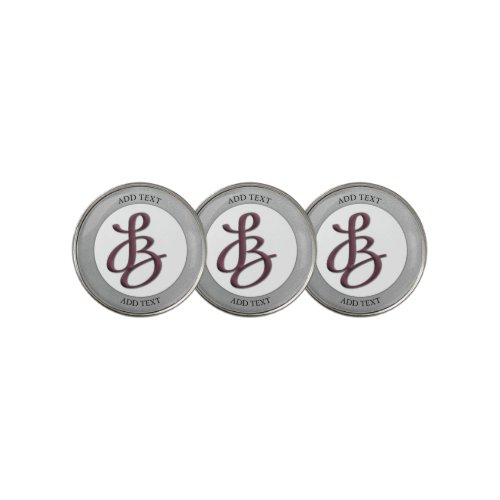 Custom Logo or Photo and Text Silver Boarder Golf Golf Ball Marker
